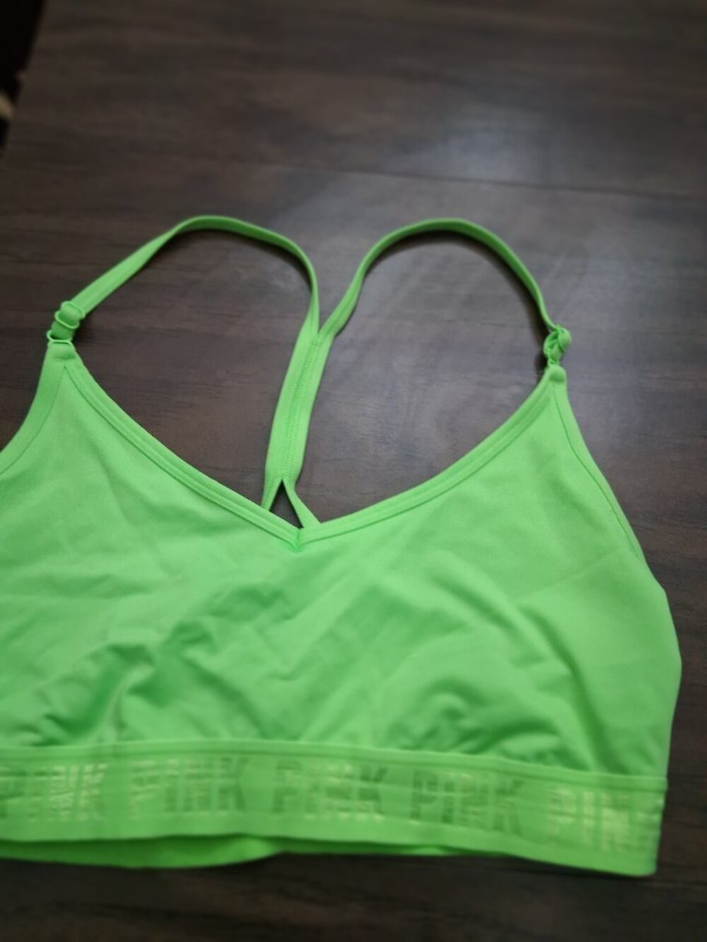Victoria's Secret Pink Sport lime sport bra XL Euc